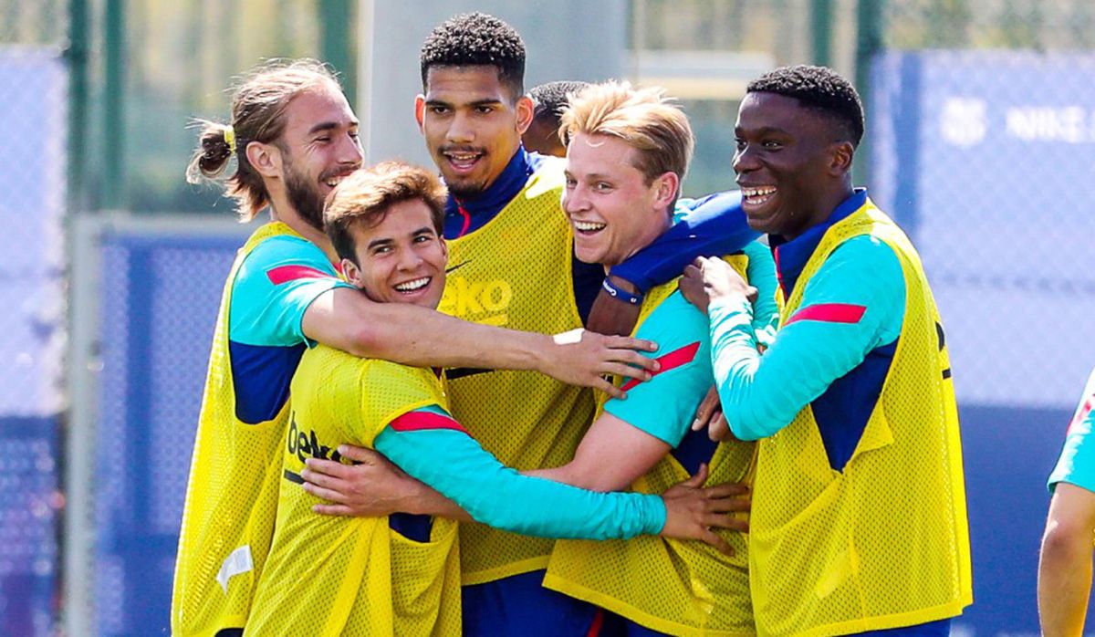 Los jugadores del Barça en un entrenamiento / Foto: Twitter Oficial FCB