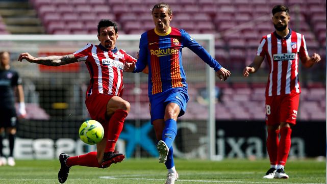 Griezmann, durante un partido ante el Atlético de Madrid