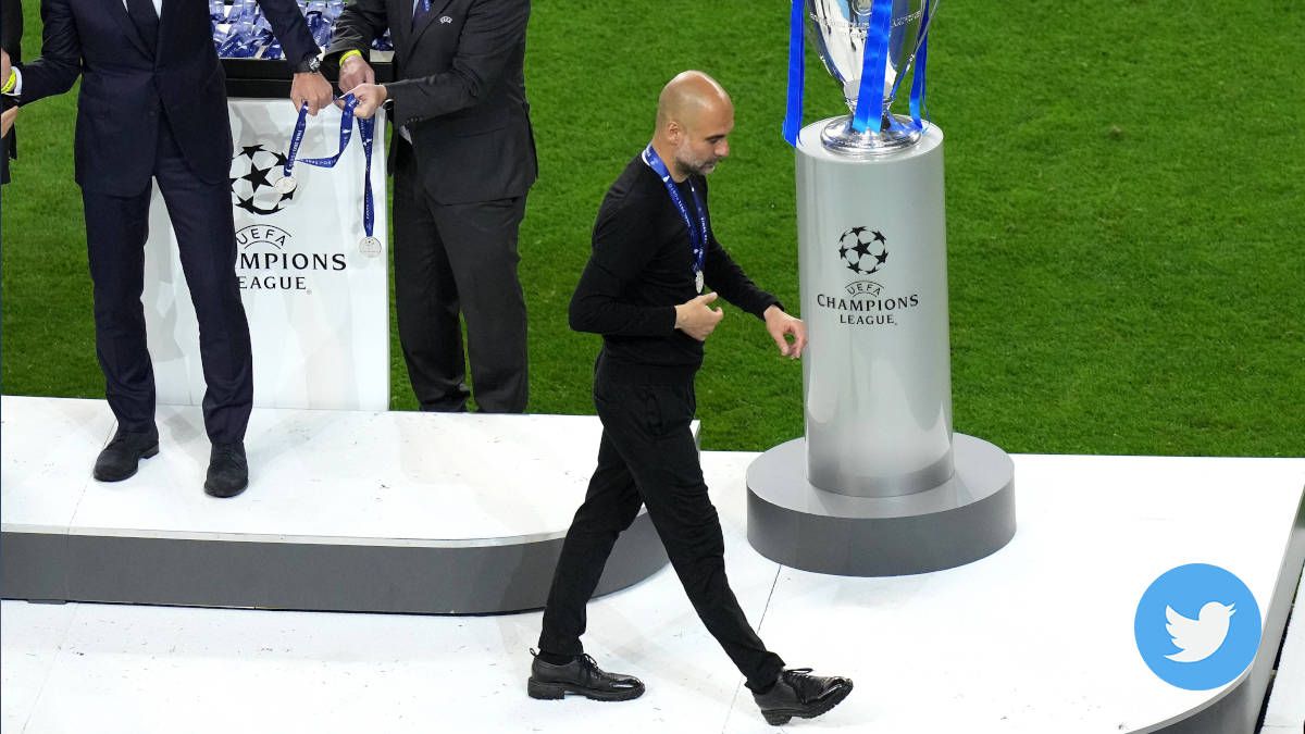 Pep Guardiola besó la medalla del subcampeonato de la UEFA