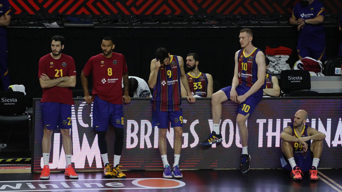 The players of the Barça, defeated in the Euroliga