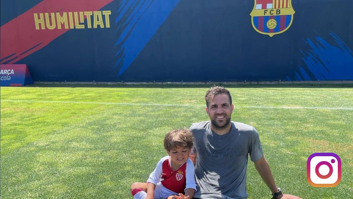 Fábregas with one of his children photo: @cescfabregas