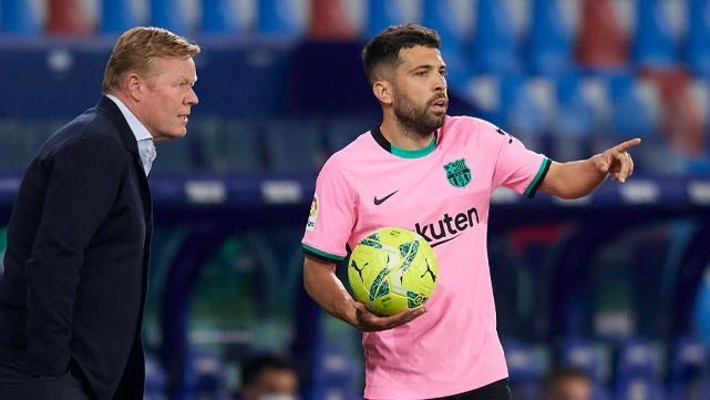 Jordi Alba, one of the happiest with the continuity of Koeman in the Barça