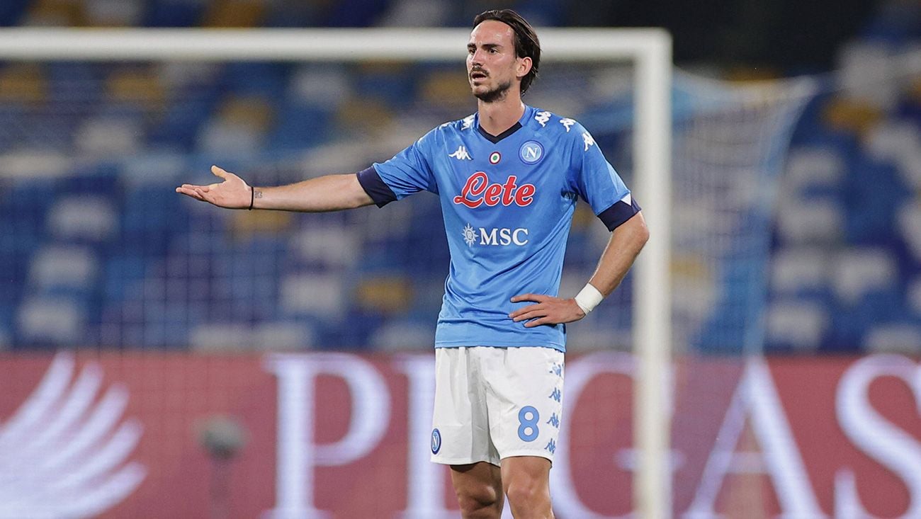 Fabián Ruiz in a party of the Napoli in the Series To