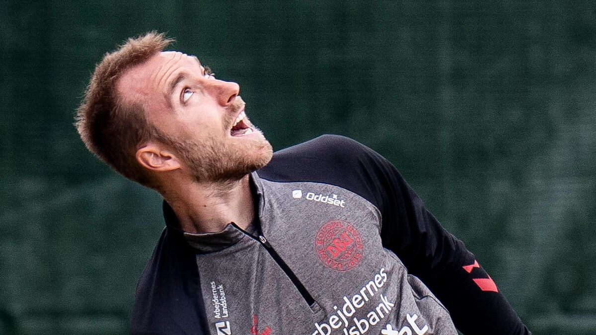 Christian Eriksen, in a training