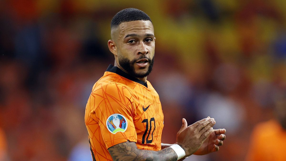 Memphis Depay en el debut de Países Bajos en la Eurocopa