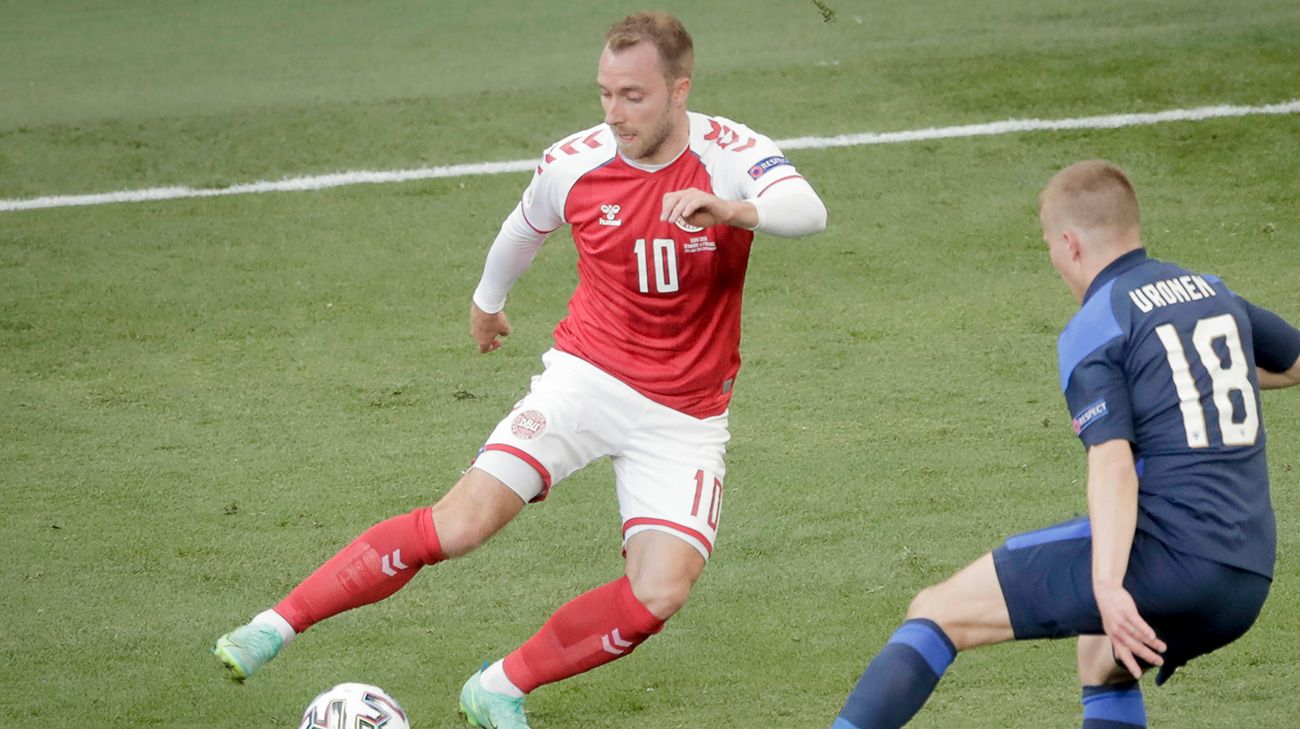 Christian Eriksen en el Dinamarca-Finlandia