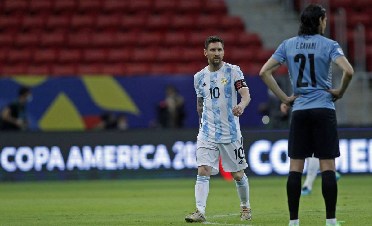 Lionel Messi, during the Argentina-Uruguay in the Glass America