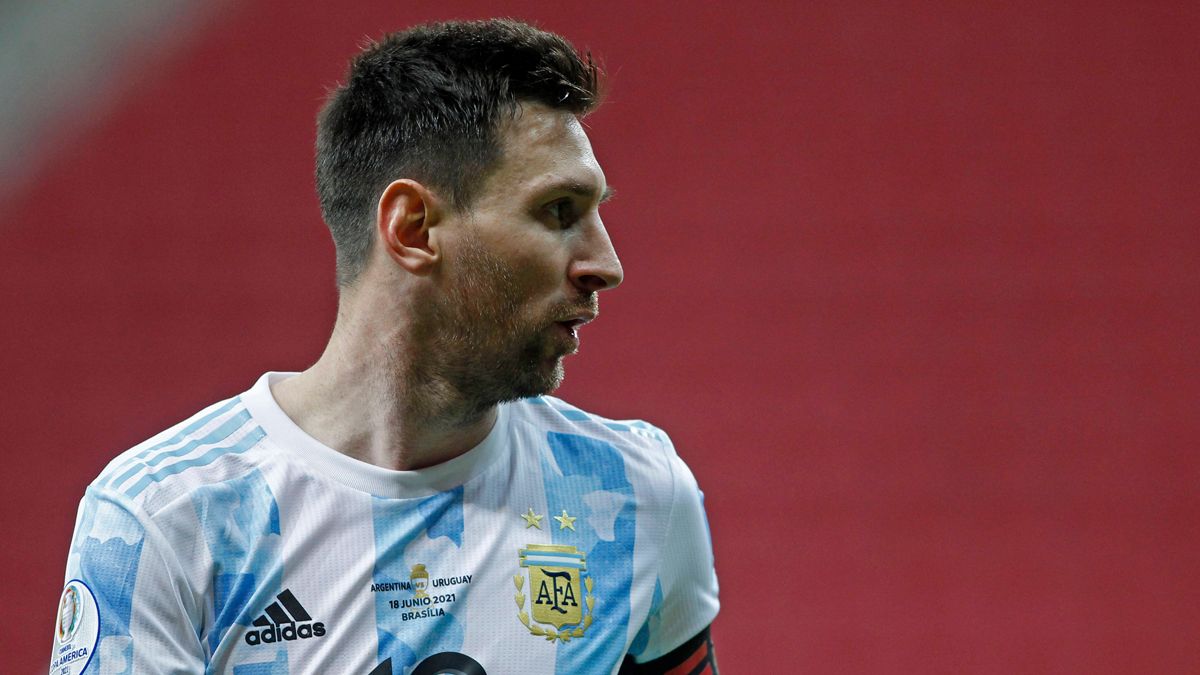 Leo Messi, in a match with Argentina