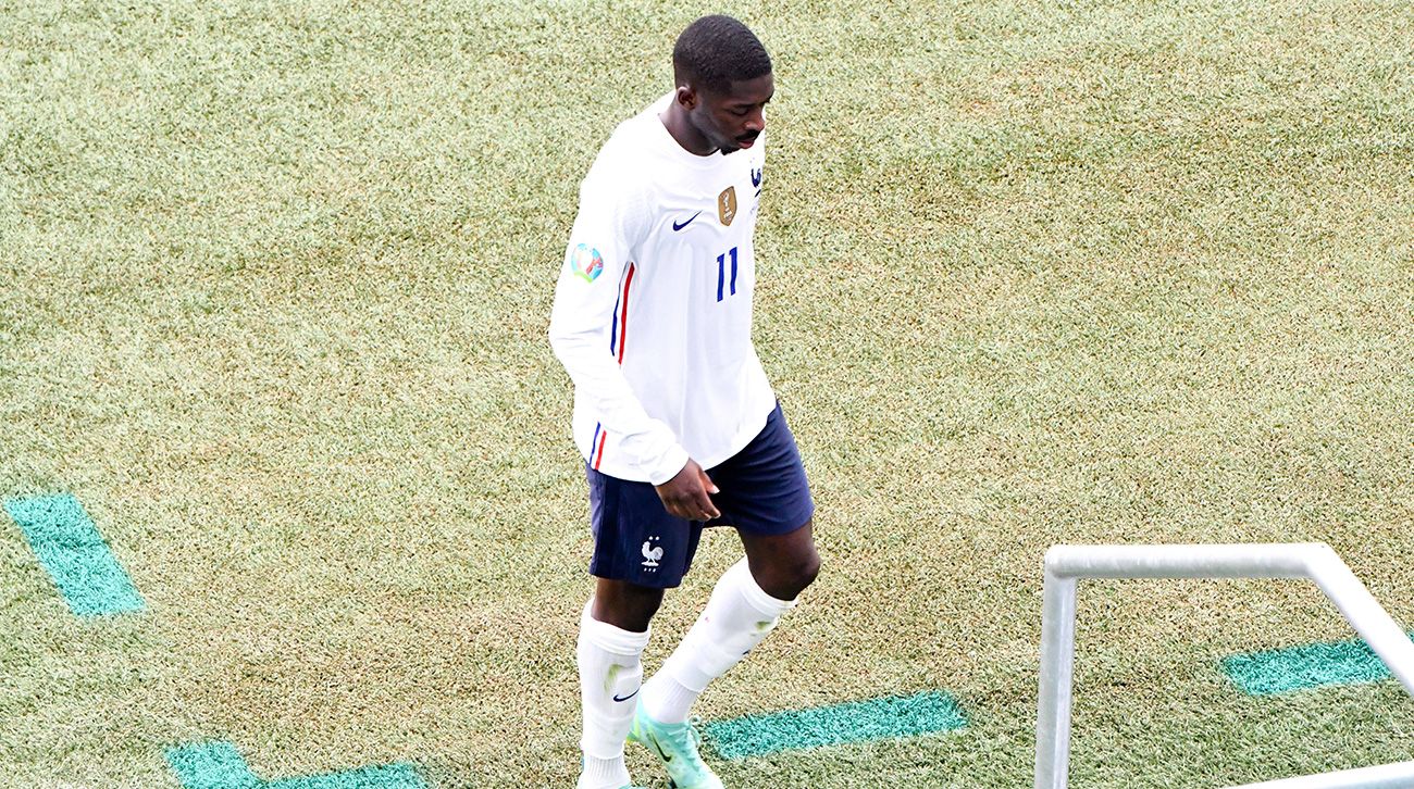 Ousmane Dembélé se marcha lesionado de un partido de Francia
