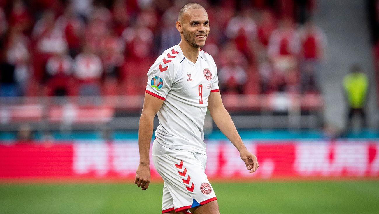 Martin Braithwaite en la Eurocopa con Dinamarca