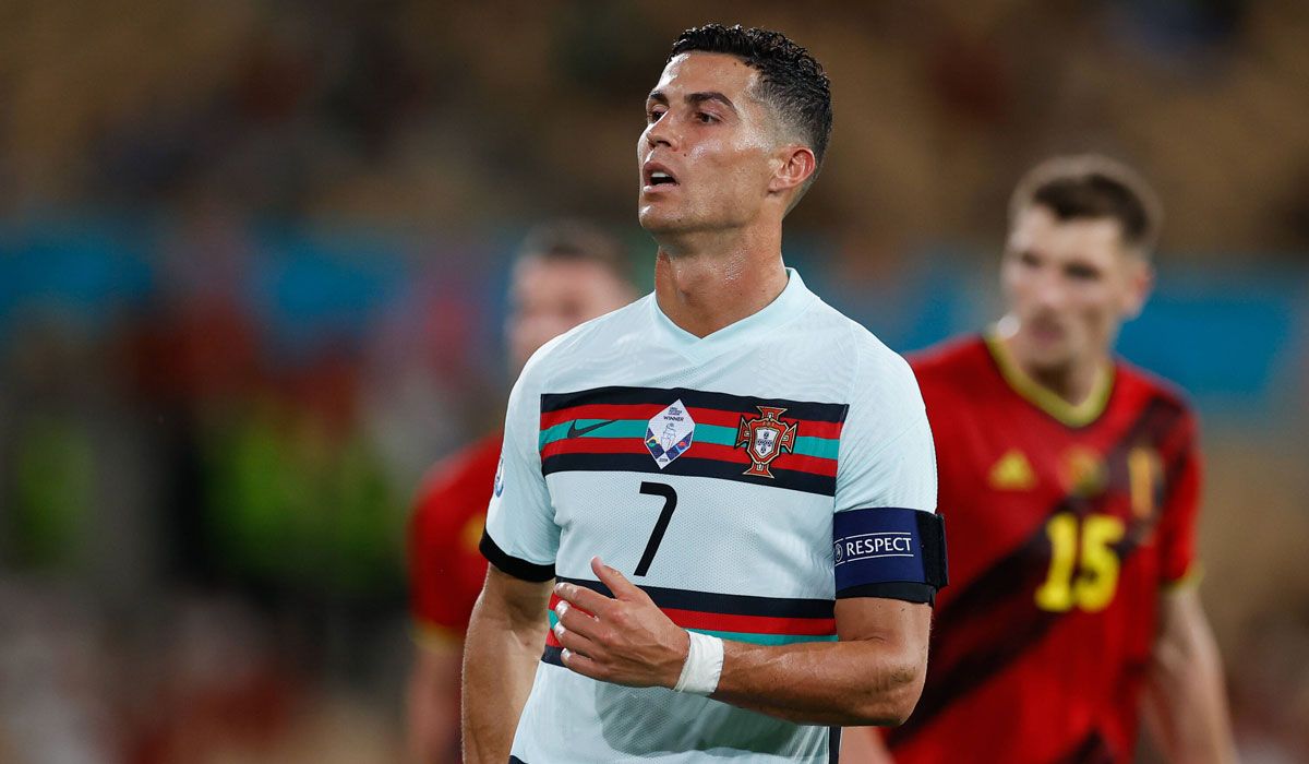 Cristiano Ronaldo during the party Portugal-Belgium
