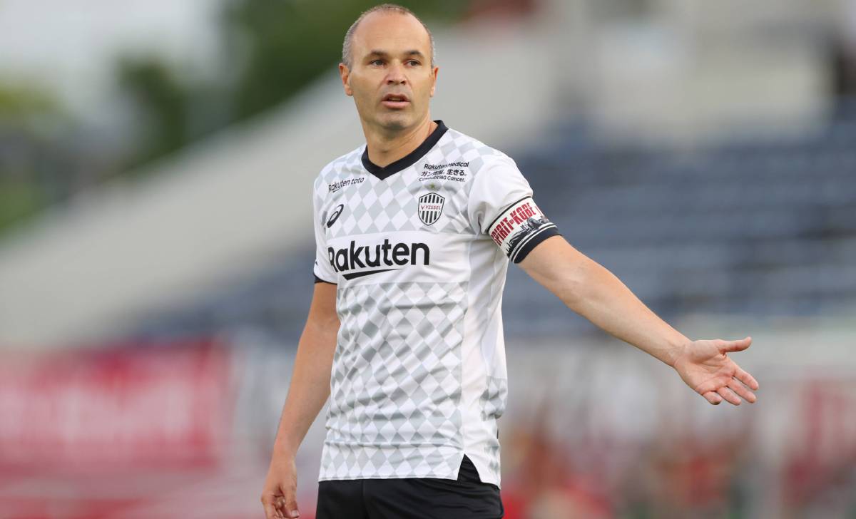 Andrés Iniesta durante un partido del Vissel Kobe