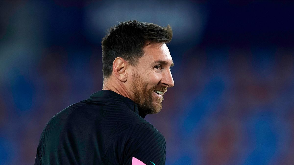 Leo Messi durante un calentamiento