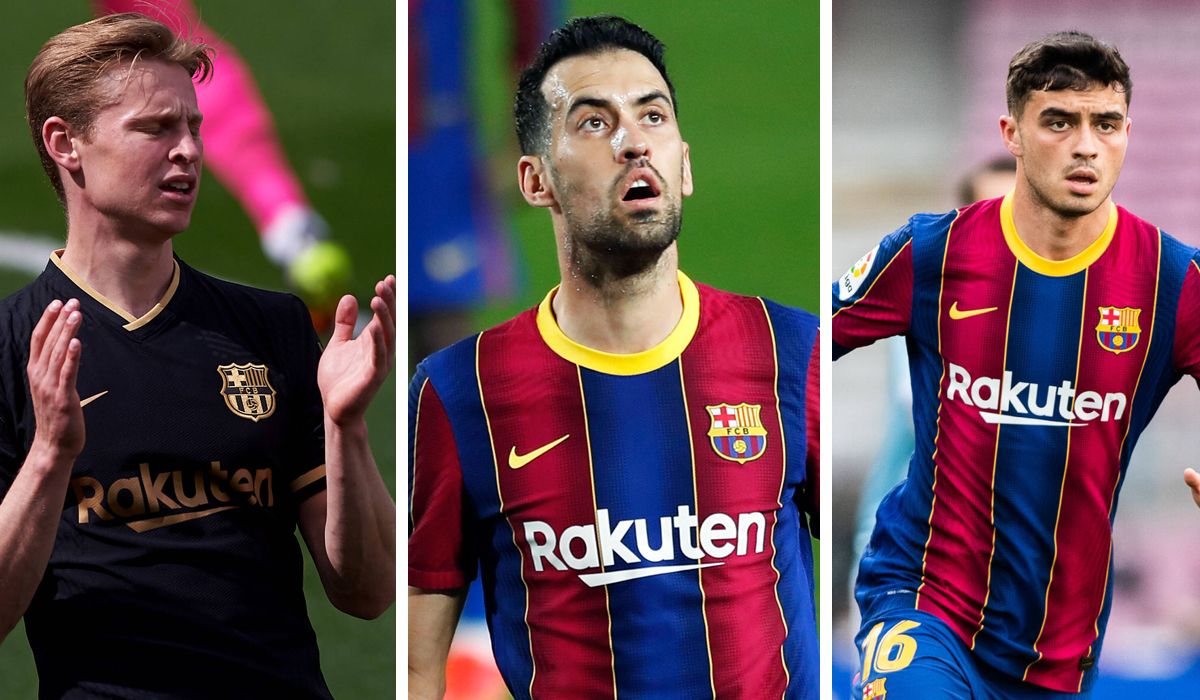 De Jong, Busquets and Pedri, Barça midfielders