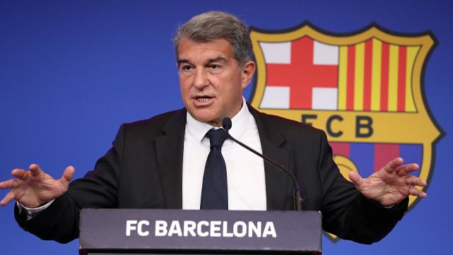 Laporta, en una rueda de prensa