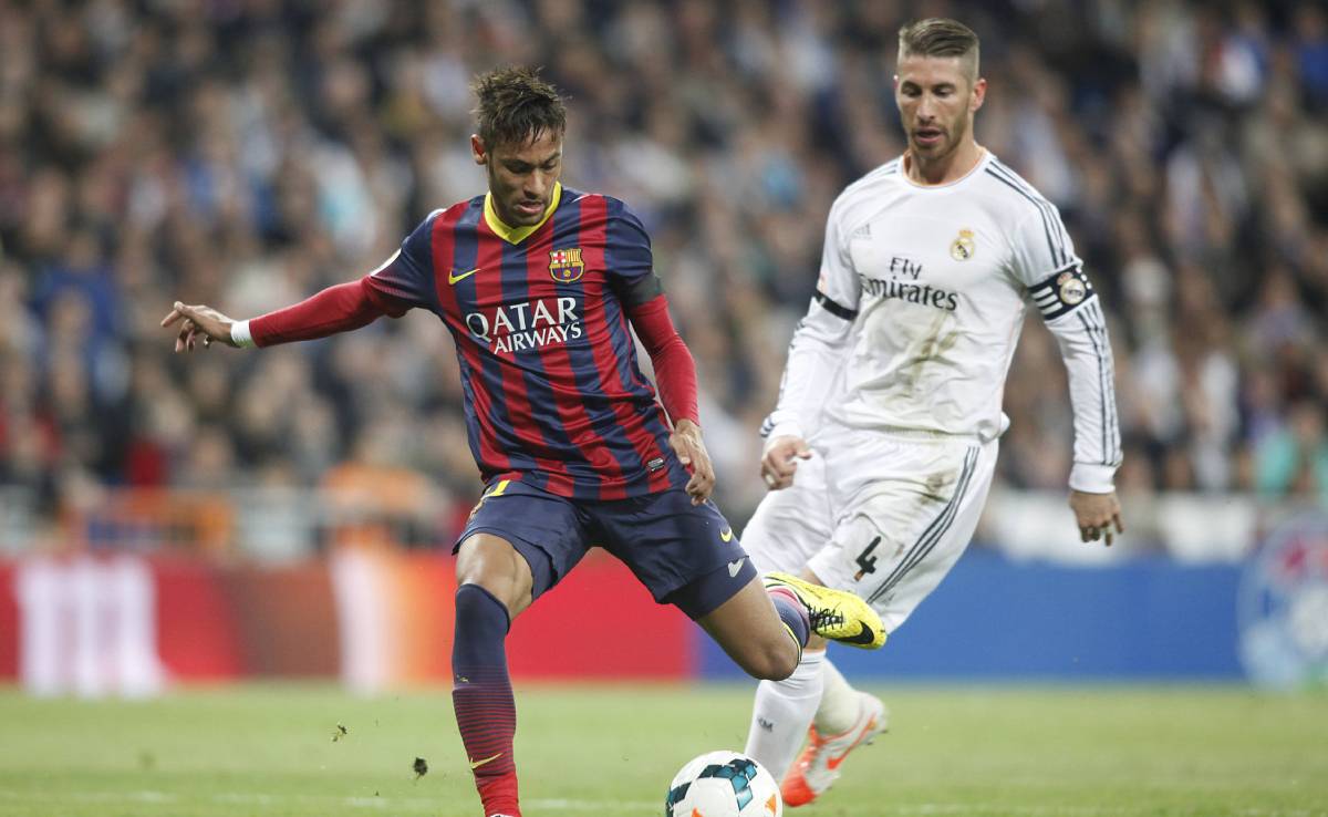 Neymar Jr. y Sergio Ramos, ex jugadores del FC Barcelona y el Real Madrid, respectivamente