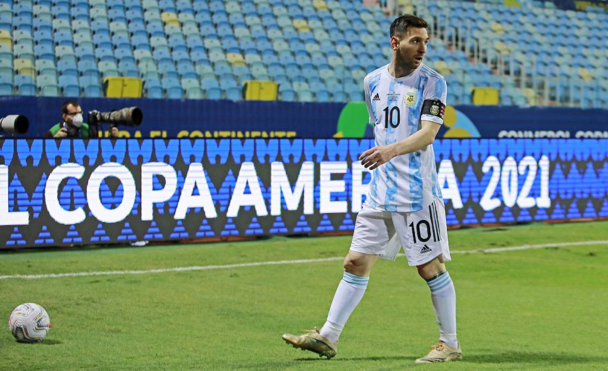 Lionel Messi en un partido de la Copa América