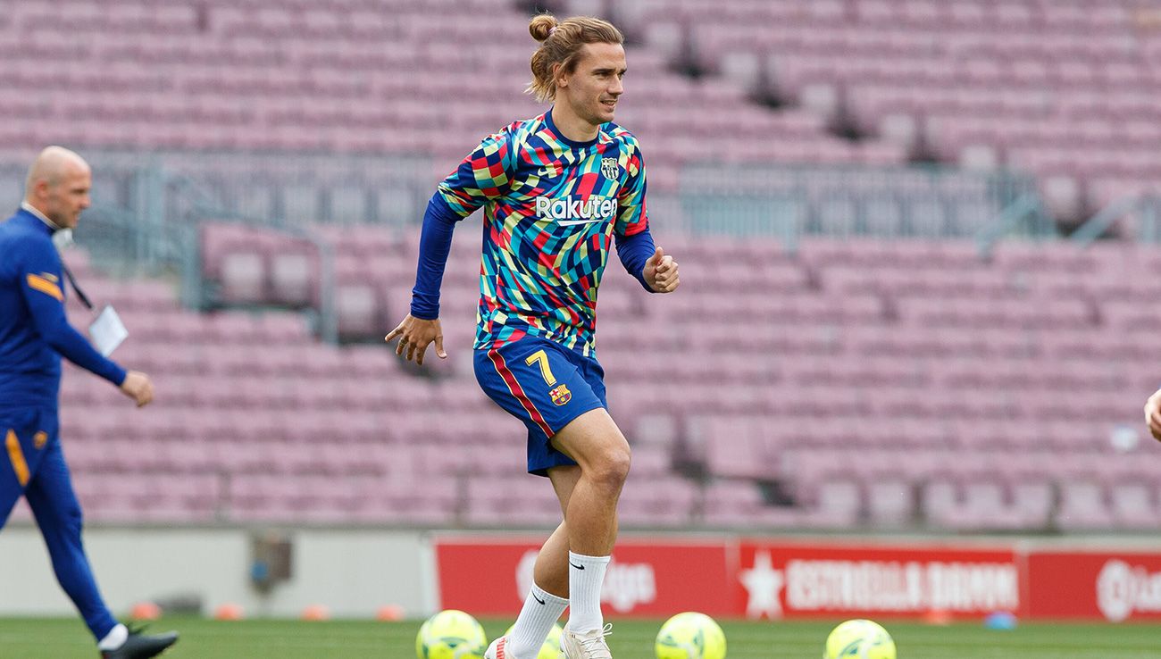 Antoine Griezmann in a warming with the Barça