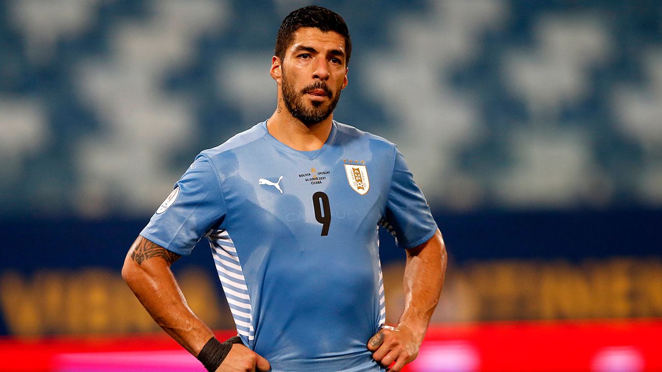 Luis Suárez en un partido de Uruguay