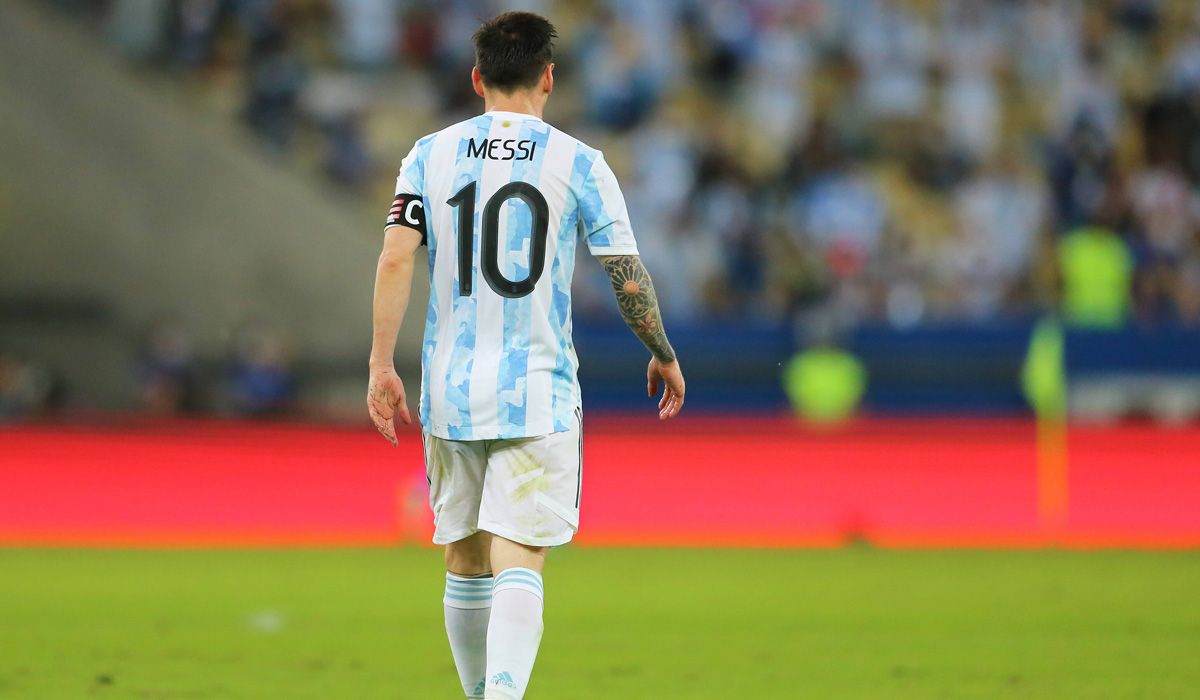 Lionel Messi en un partido con Argentina