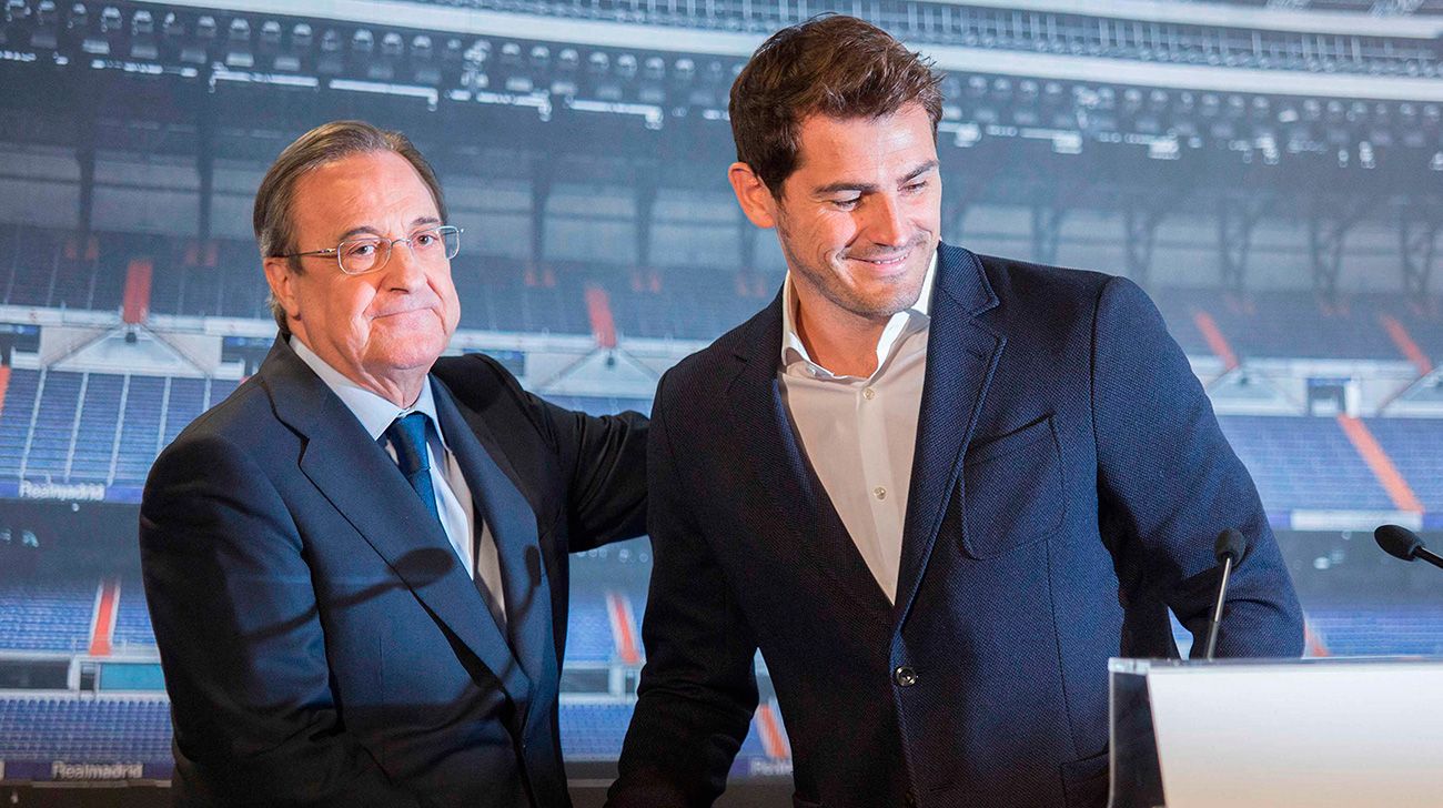 Florentino Pérez greets to Iker Boxes