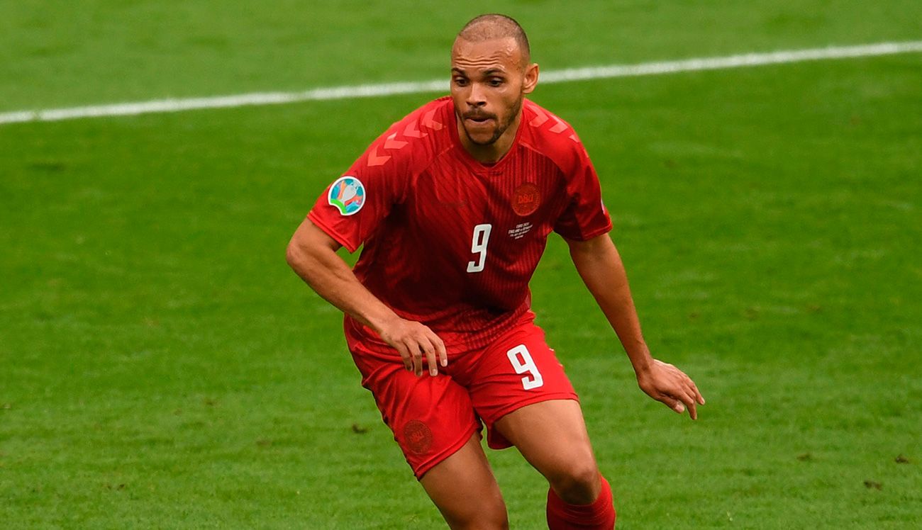 Martin Braithwaite en la Eurocopa con Dinamarca