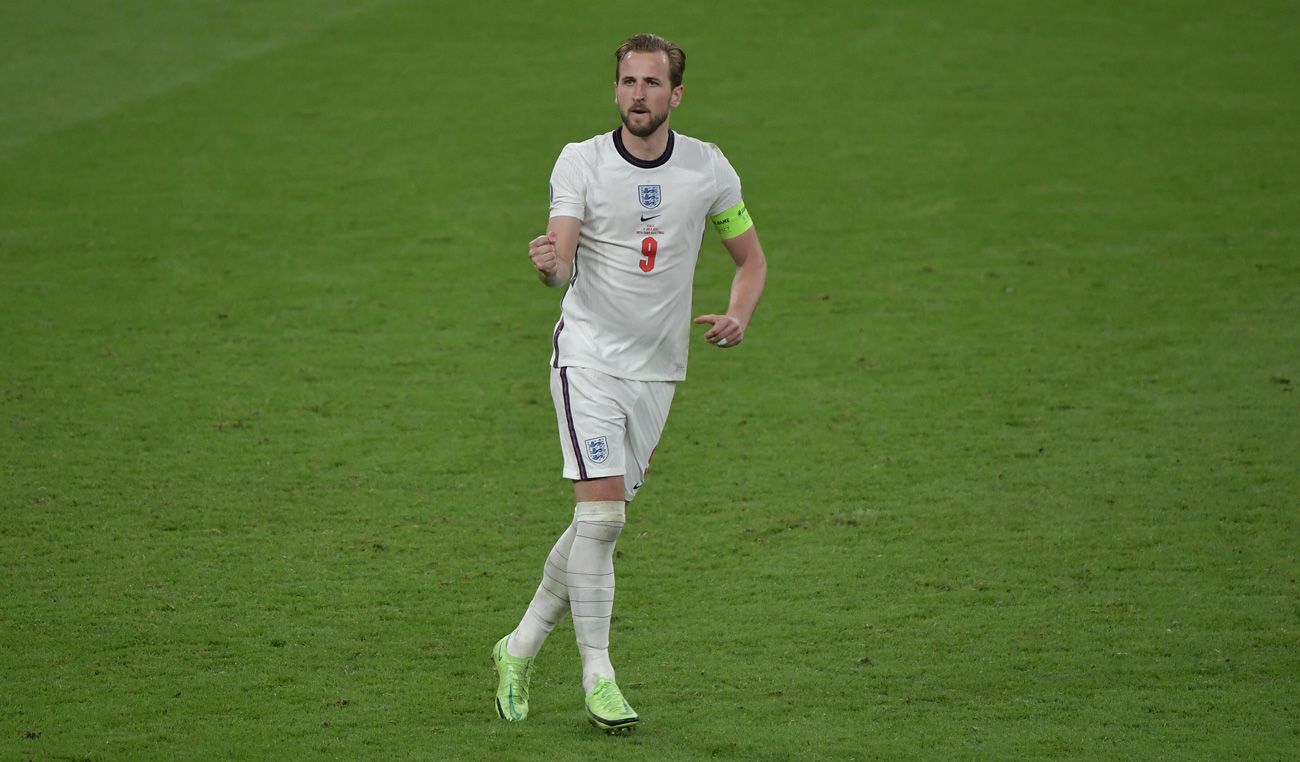 Harry Kane celebra un gol con Inglaterra