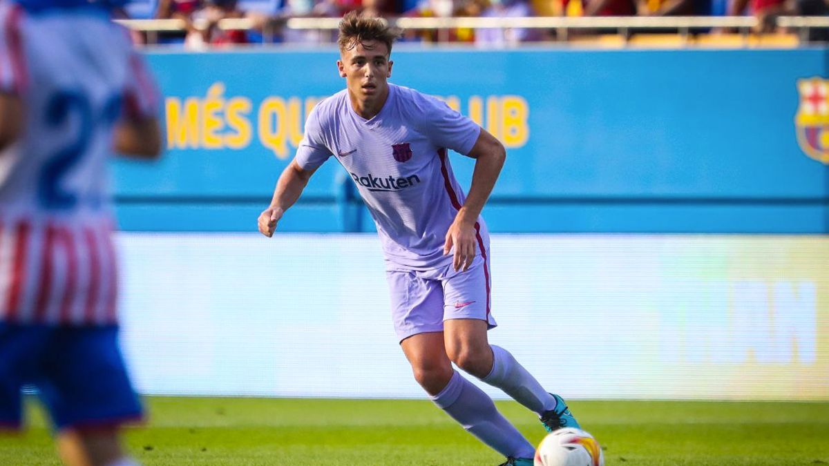 Nico González during the Barça-Girona (Image: @FCBarcelonaB in Twitter)