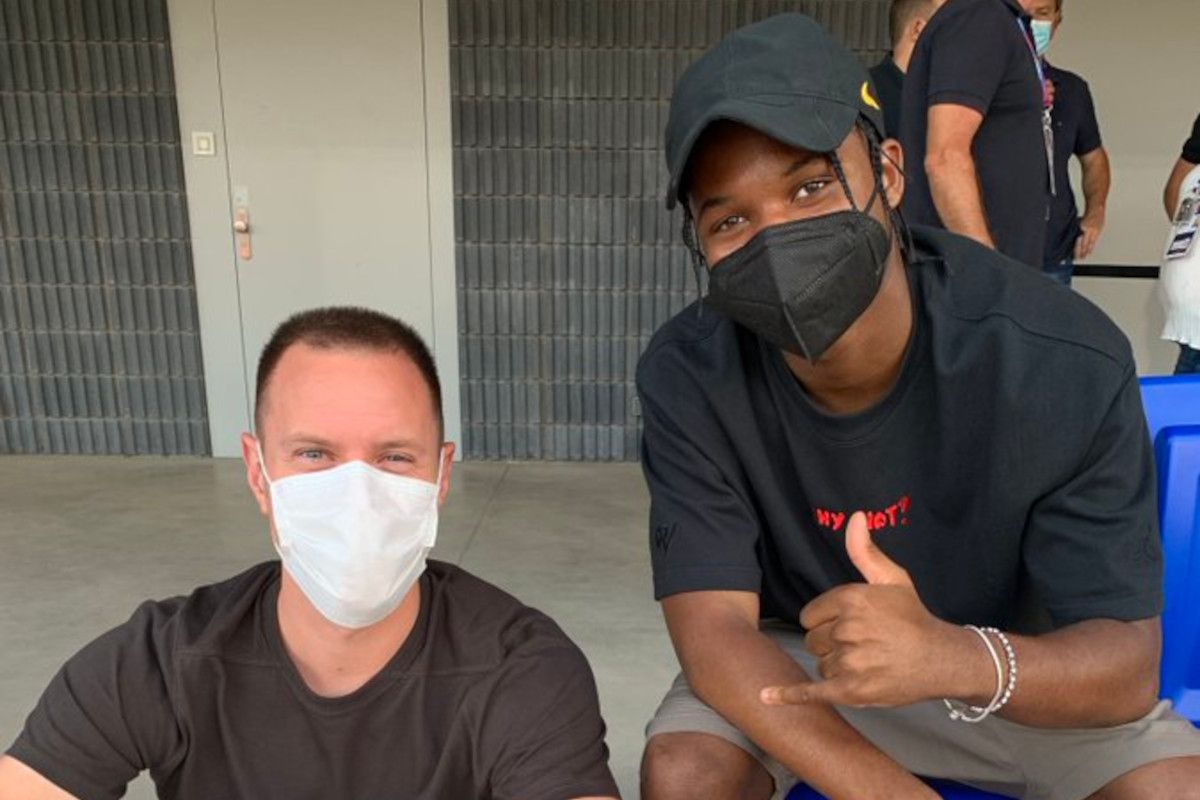 Ter Stegen And Ansu Fati in the friendly of the Barcelona in front of the Girona / photo: @fcbarcelona