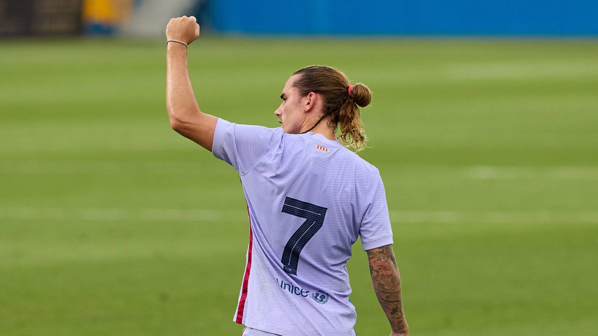 Griezmann celebrando la victoria del Barça ante el Girona