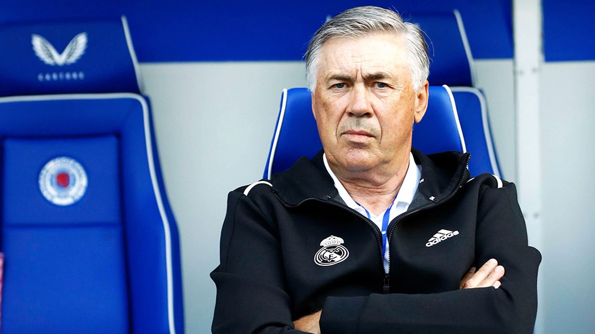 Carlo Ancelotti during the Rangers-Madrid (Image: @RealMadrid in Twitter)