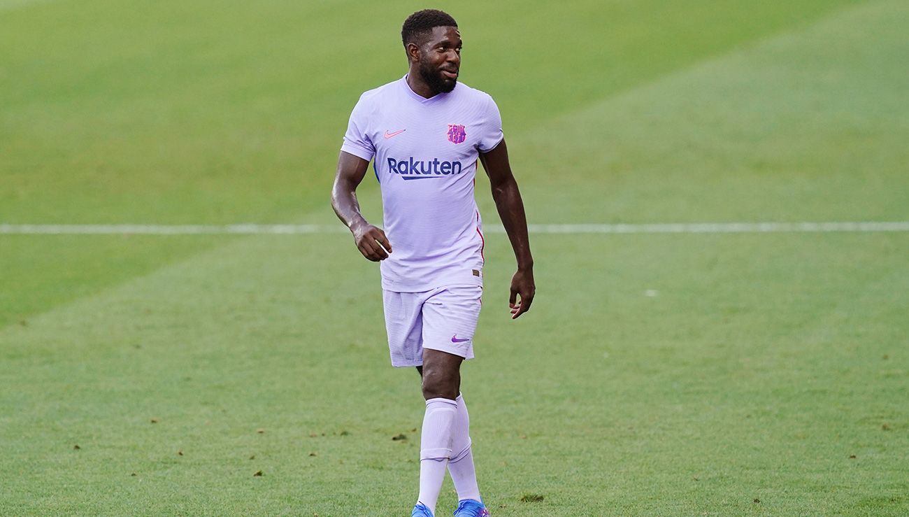 Samuel Umtiti en la pretemporada del Barça