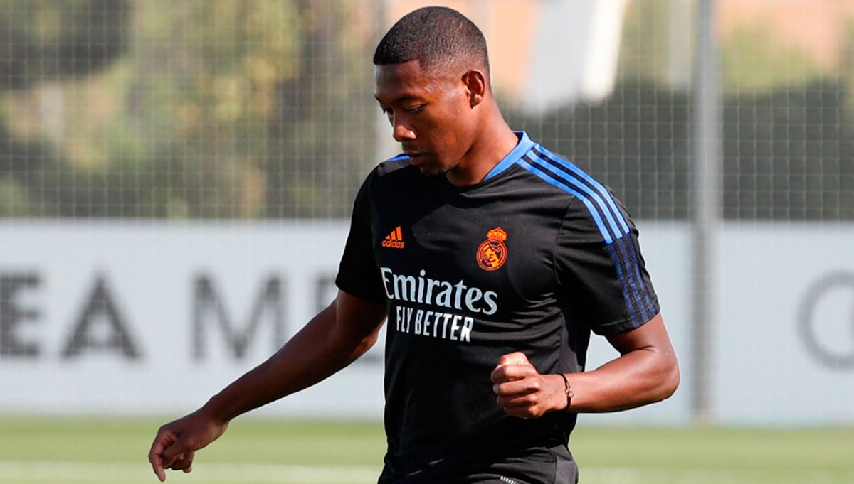 David Alaba en un entrenamiento con el Madrid / Imagen: Twitter Oficial Real Madrid