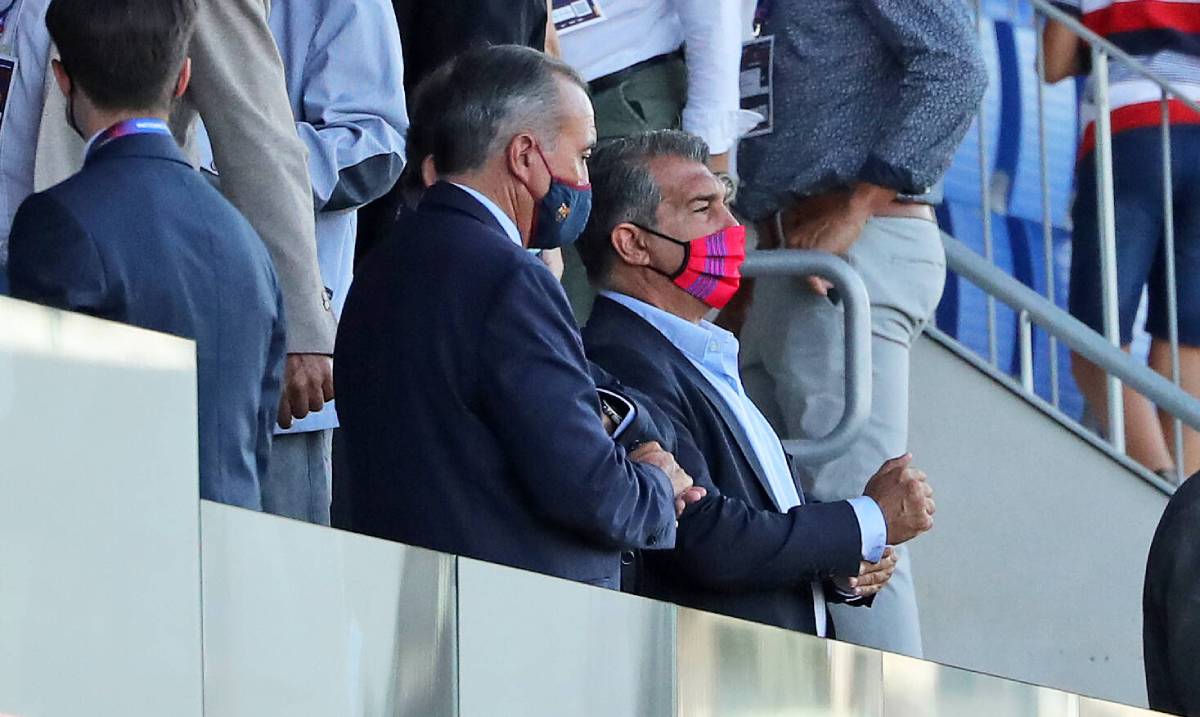 Joan Laporta, in the loge of honour