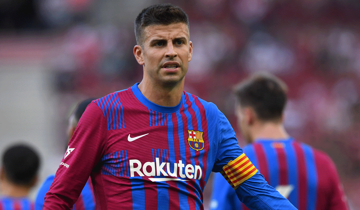 Gerard Piqué durante un amistoso con el Barça