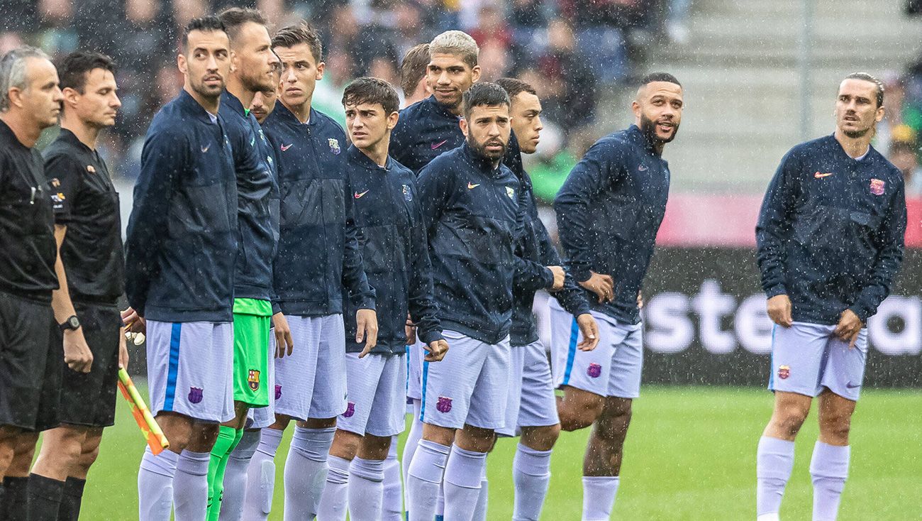 Los jugadores del Barça en un amistoso de pretemporada