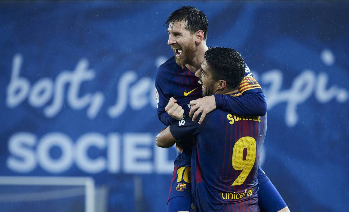 Luis Suárez and Lionel Messi, ex players of the FC Barcelona
