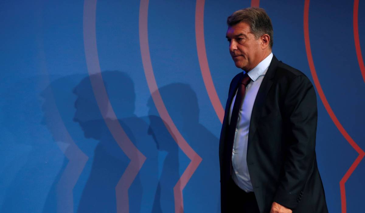 Joan Laporta, tras una rueda de prensa