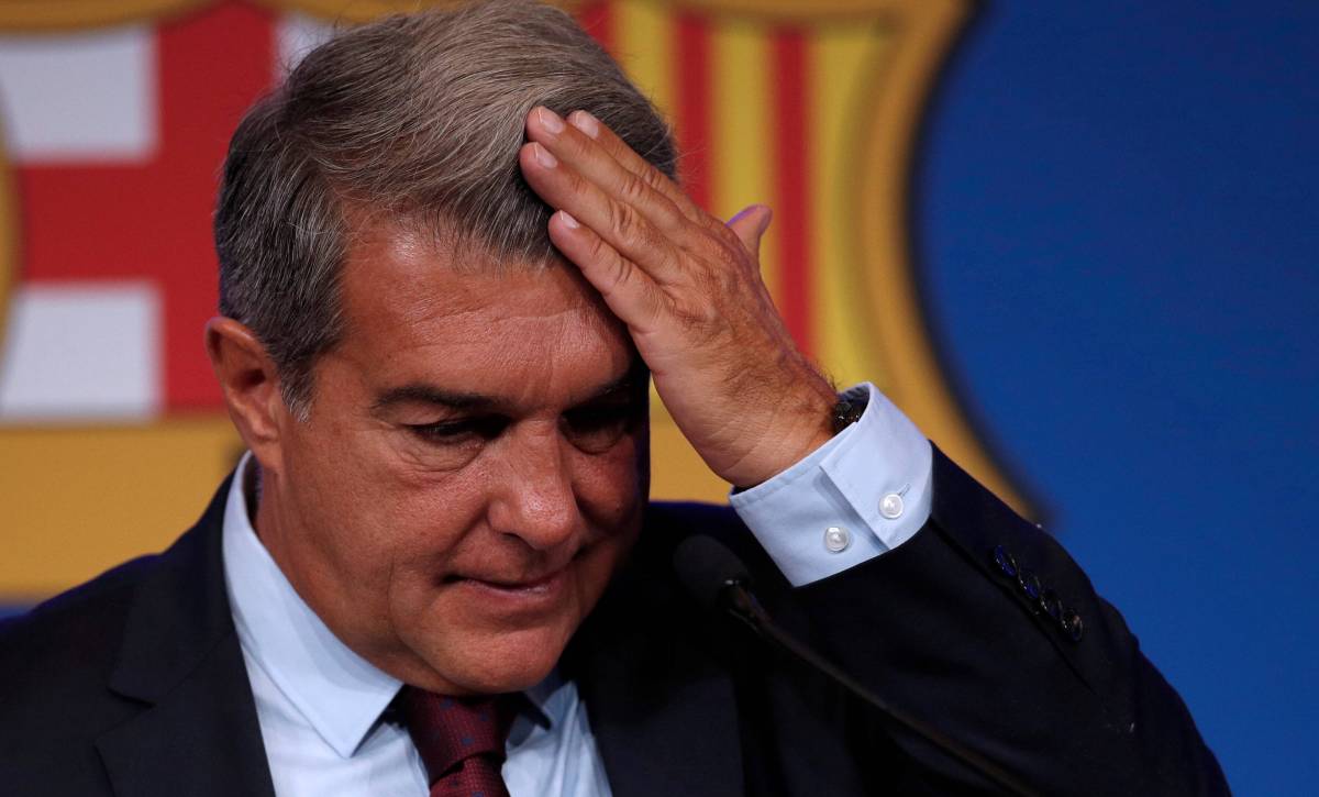 Joan Laporta, during a press conference