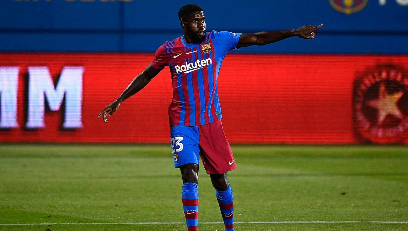 Samuel Umtiti en el Gamper con el Barça