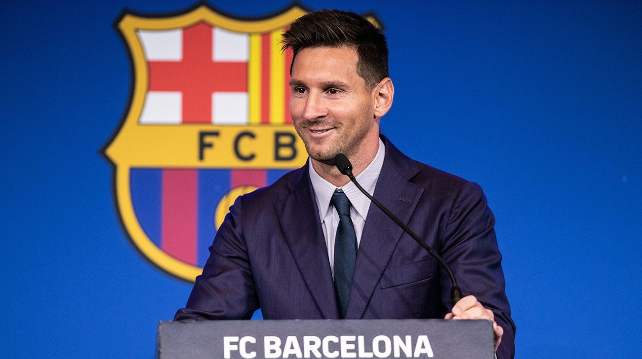 Leo Messi en su despedida del Barça