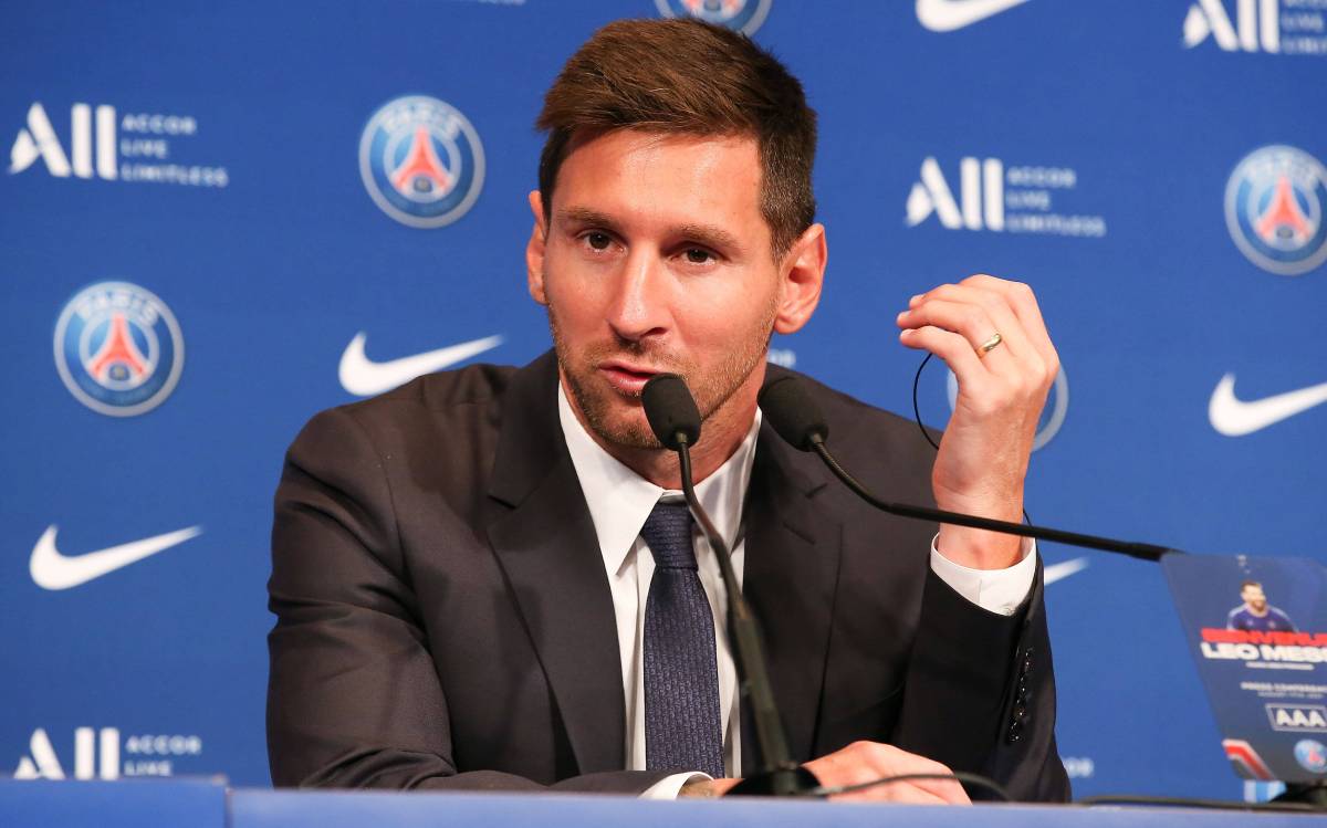Lionel Messi, in his first press conference like player of the PSG