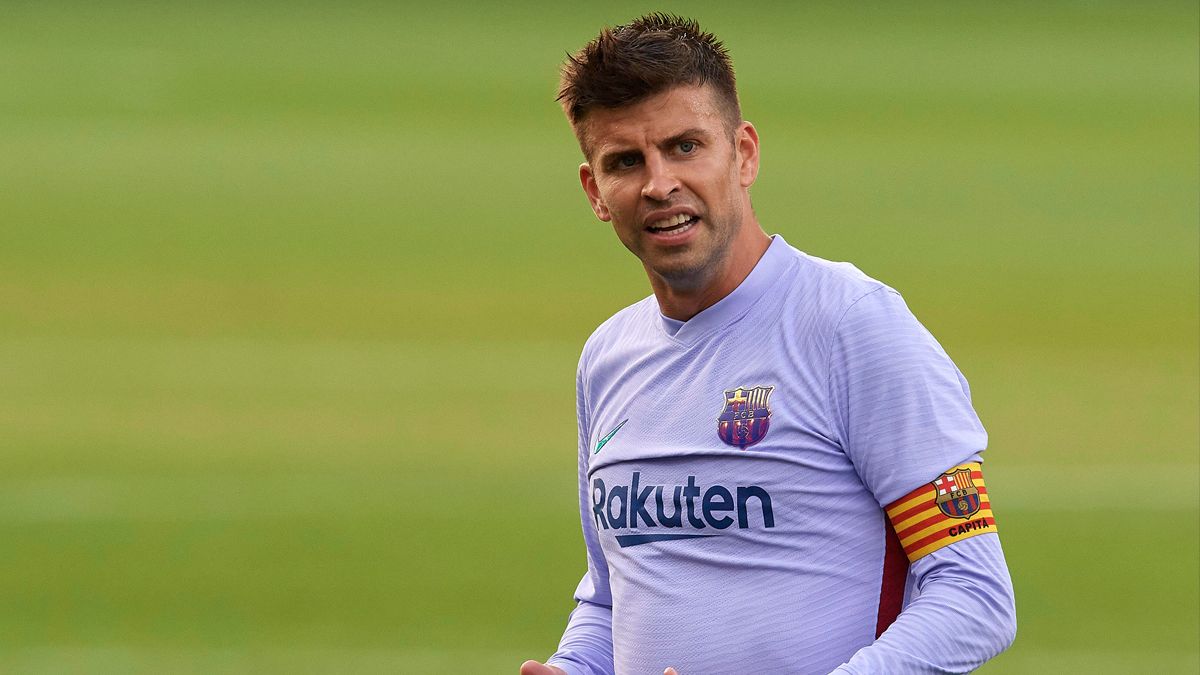 Gerard Piqué durante un amistoso con el Barça