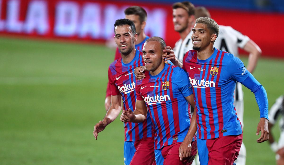 Braithwaite Celebrates the second of the Barça in front of the Real Sociedad