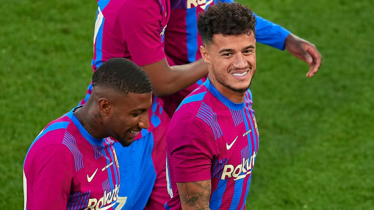 Coutinho And Emerson Royal, players of the FC Barcelona