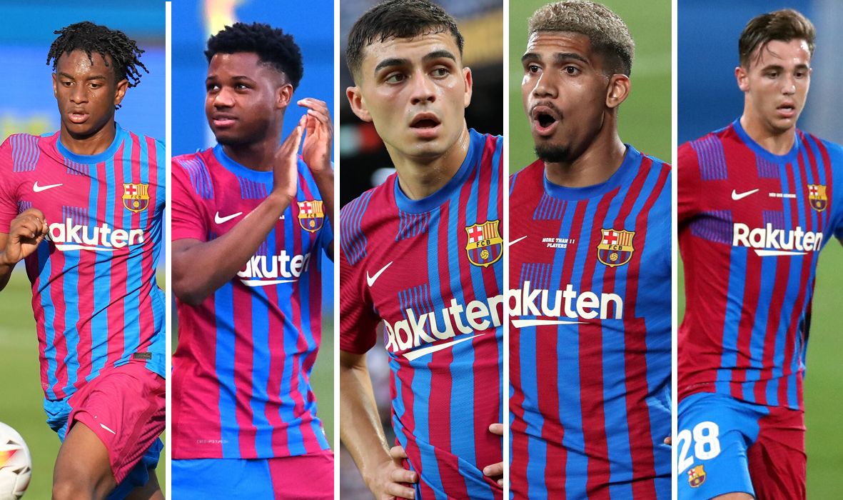 Alejandro Balde, Ansu Fati, Pedri, Araújo y Nico, jóvenes promesas del Barça