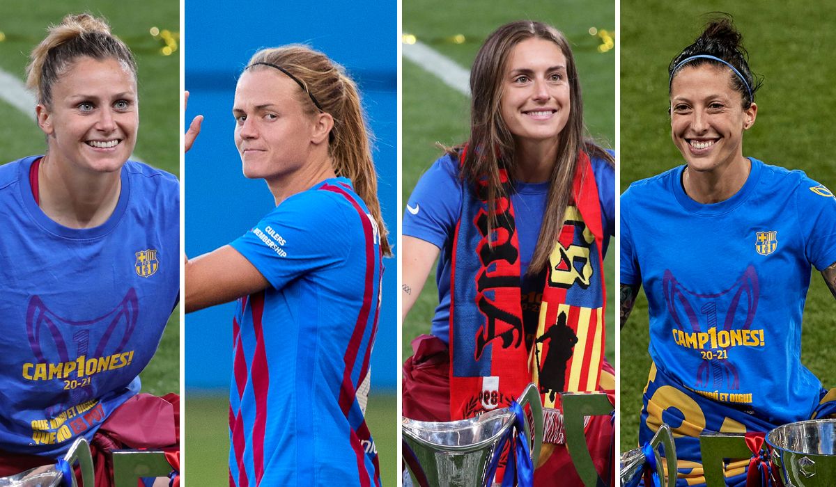 Sandra Paños, Irene Paredes, Alexia Putellas y Jennifer Hermoso, jugadoras del FC Barcelona