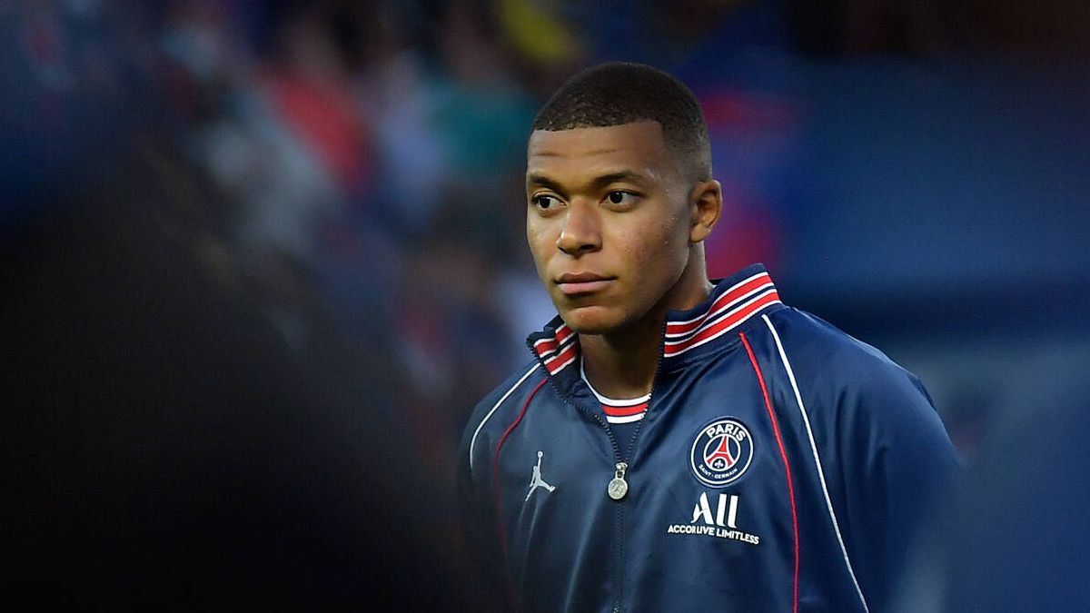 Kylian Mbappé, before a match with the PSG
