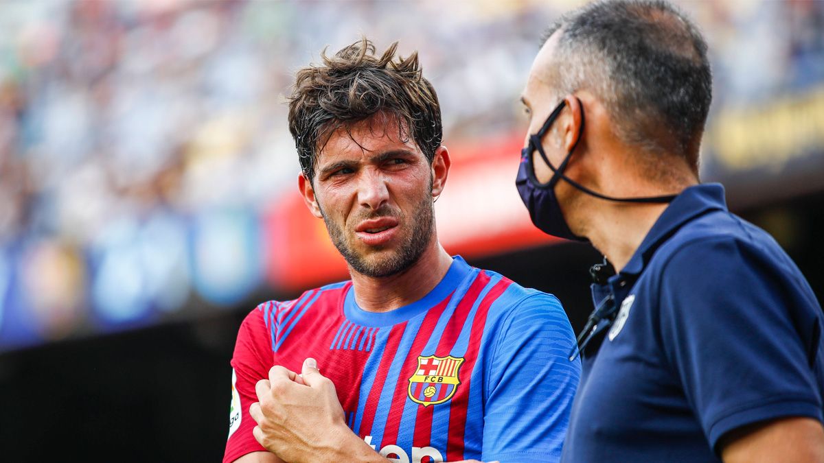 Sergi Roberto, abandoning the field by an injury