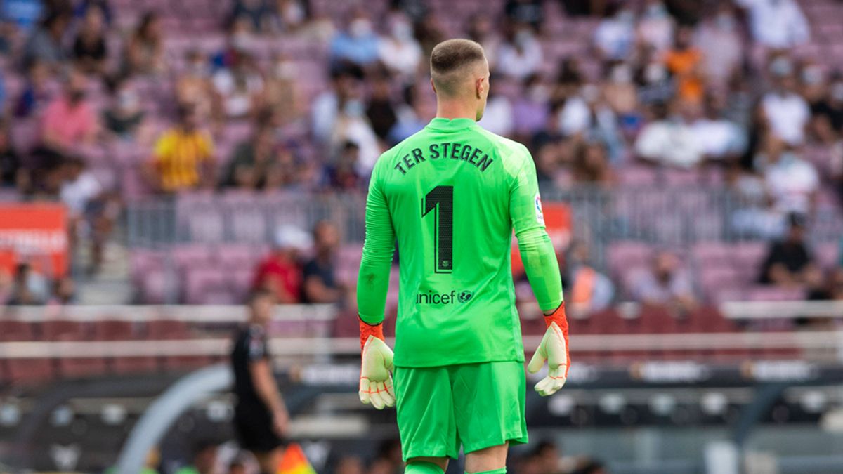 Ter Stegen, durante el partido entre el Barça y Getafe de LaLiga